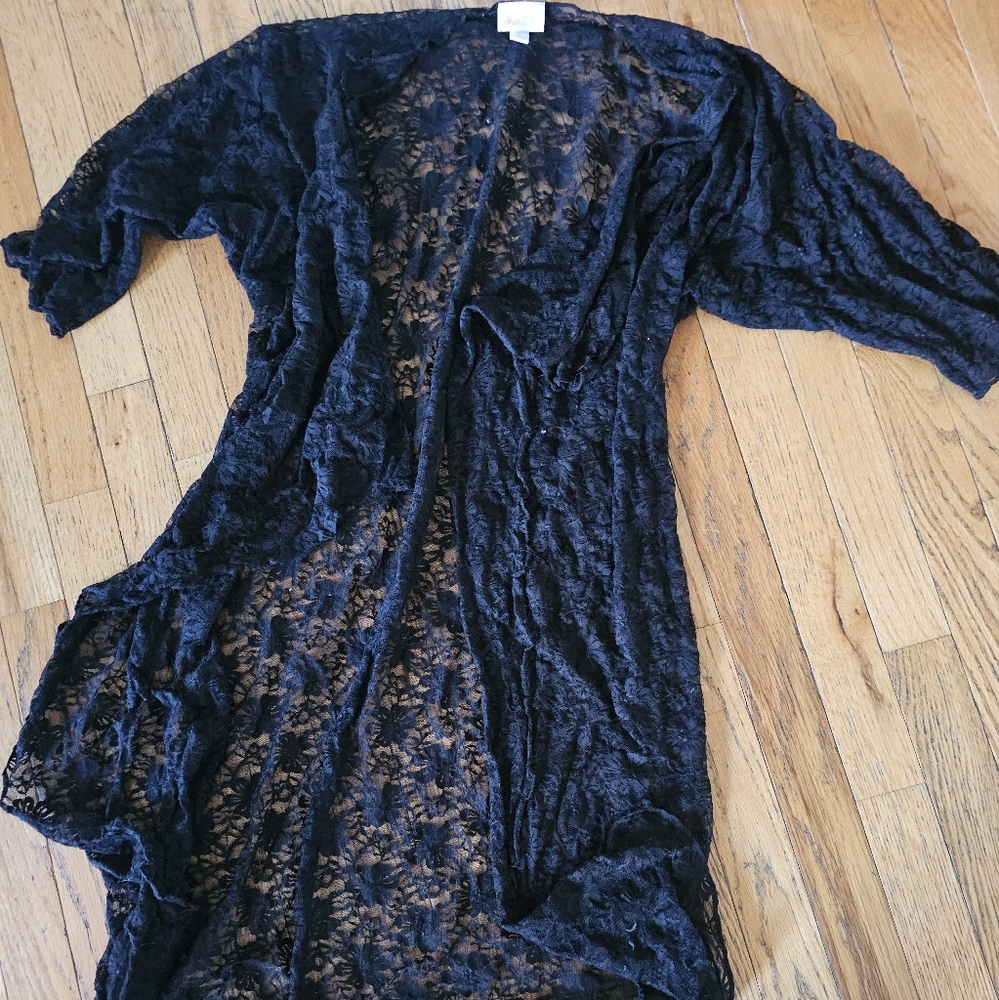 LulaRoe Black lace cover up